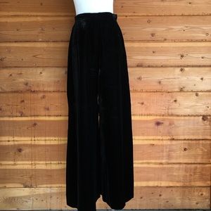 Vintage Black Velvet Wide Leg Pant